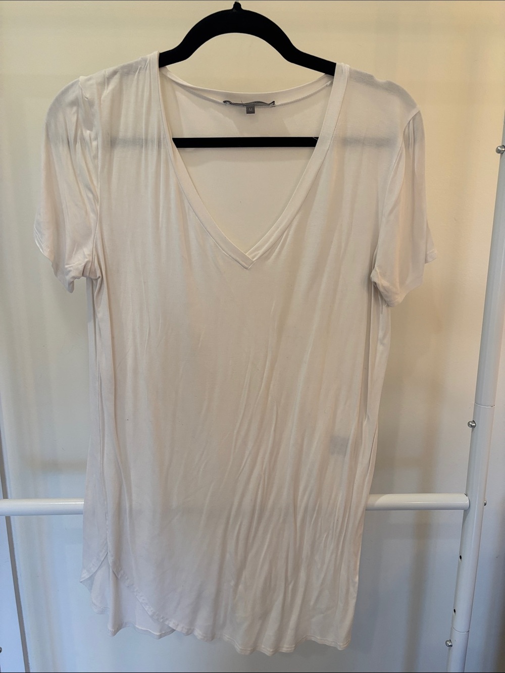 Women's Short-Sleeve V-Neck Tee in White